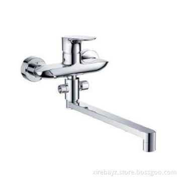 Chromed Double Hole  Kitchen Sink Mixer Taps with 35mm Cera